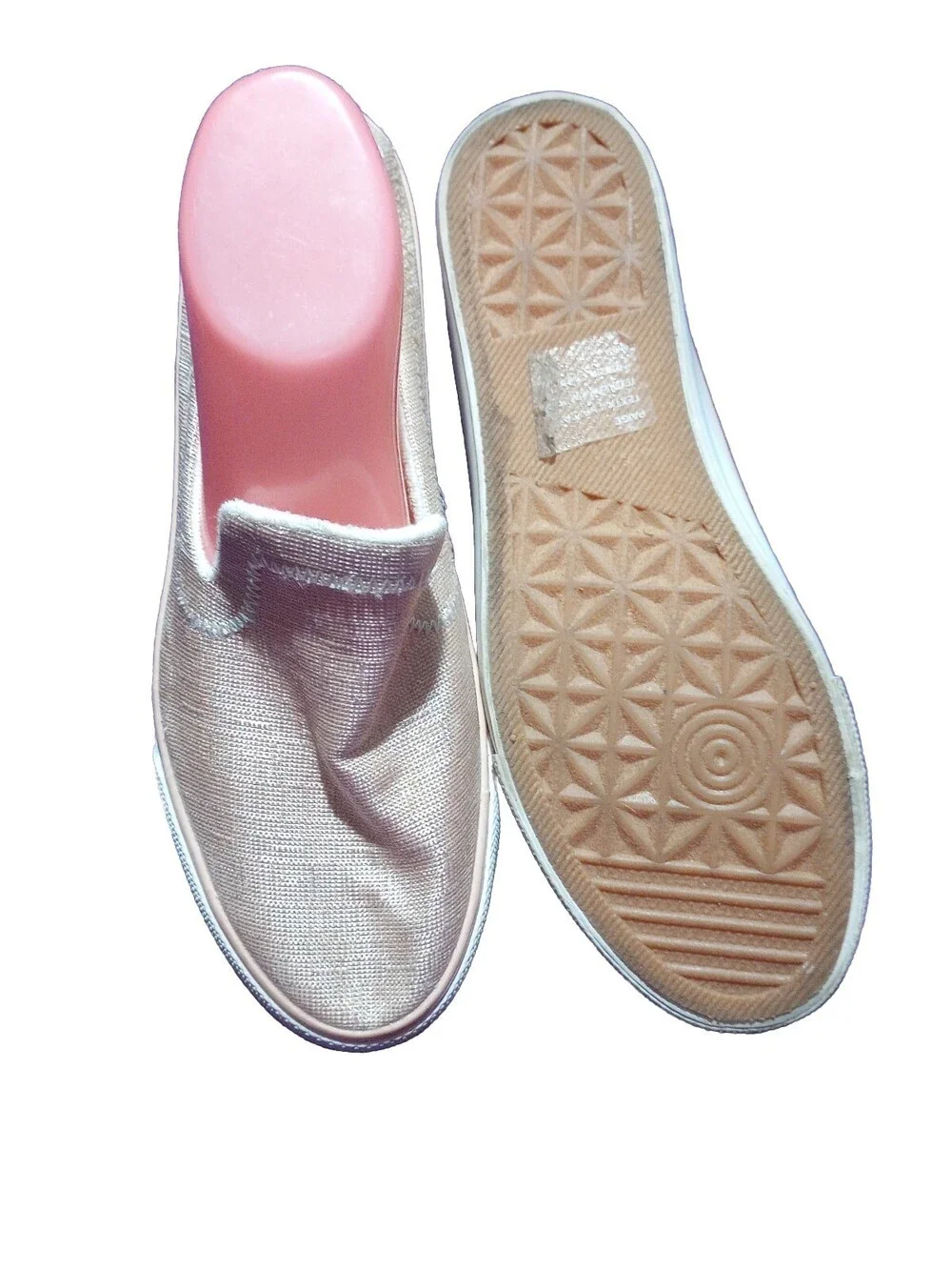 JELLYPOP SLIP ON GOLD SHINY FLAKE SLIDES MULES GLITTER BLING SNEAKERS SHOES 9.5M